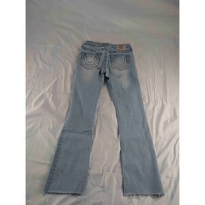 True Religion Jeans Womens Becca Mid Rise Bootcut Frayed Hem Size 26 x 25